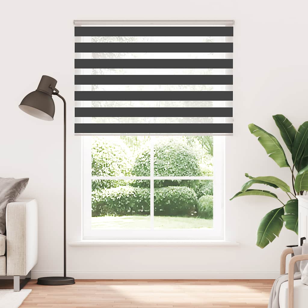 VidaXL store enrouleur zèbre 155x200 cm largeur de tissu 150,9 cm noir