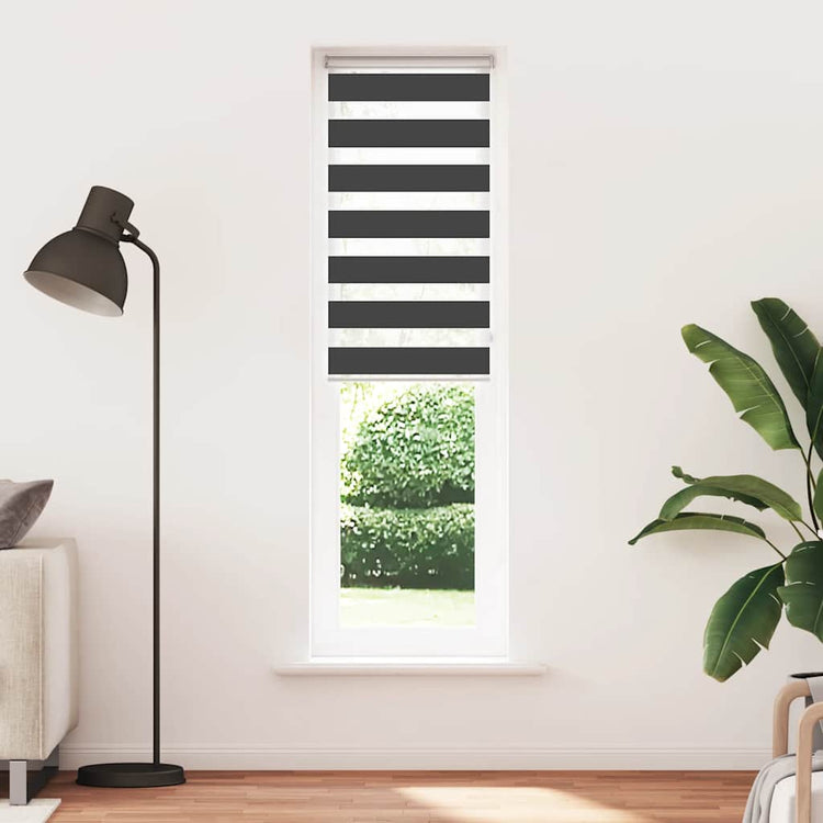 Vidaxl Zebra Rouleau aveugle 65x230 cm Largeur de tissu 60,9 cm noir