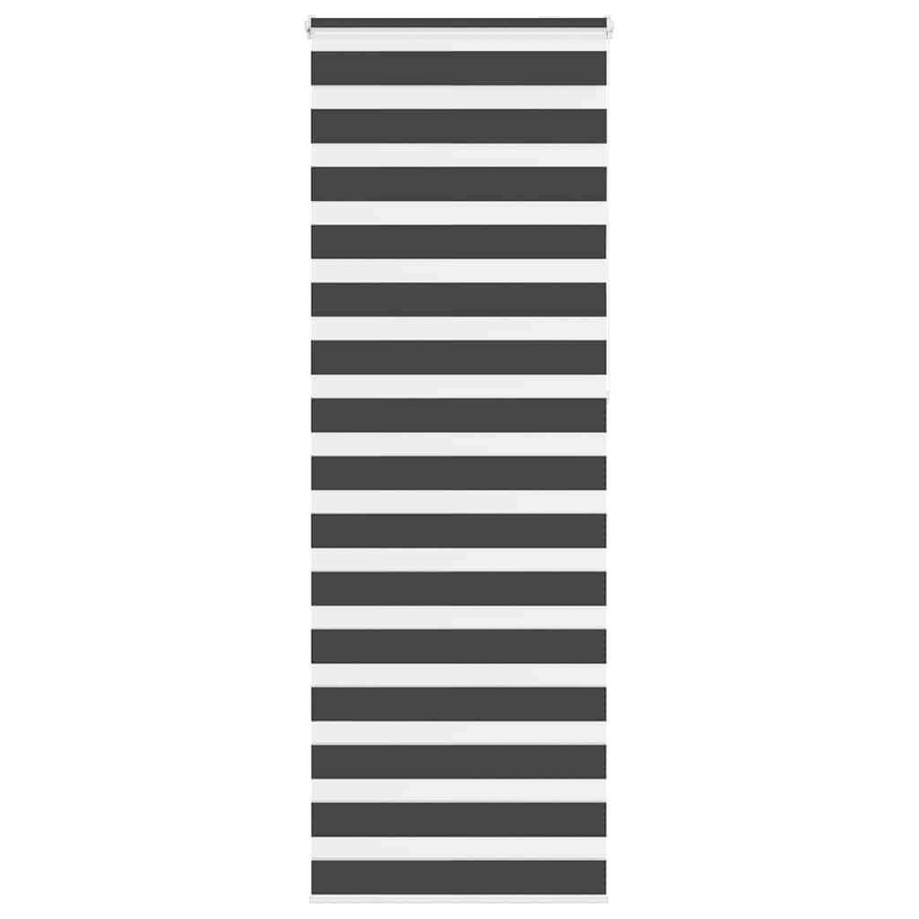 VidaXL store enrouleur zèbre 75x230 cm largeur de tissu 70,9 cm noir