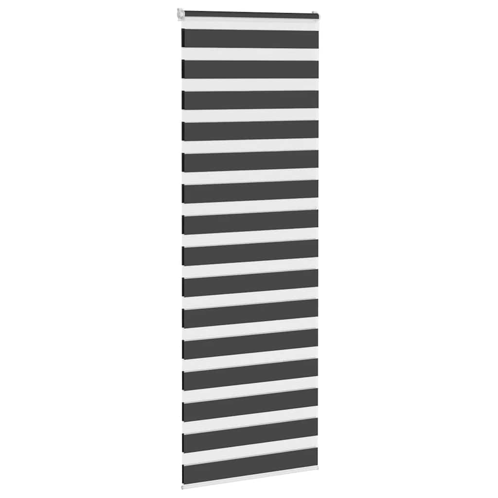 VidaXL store enrouleur zèbre 90x230 cm largeur de tissu 85,9 cm noir