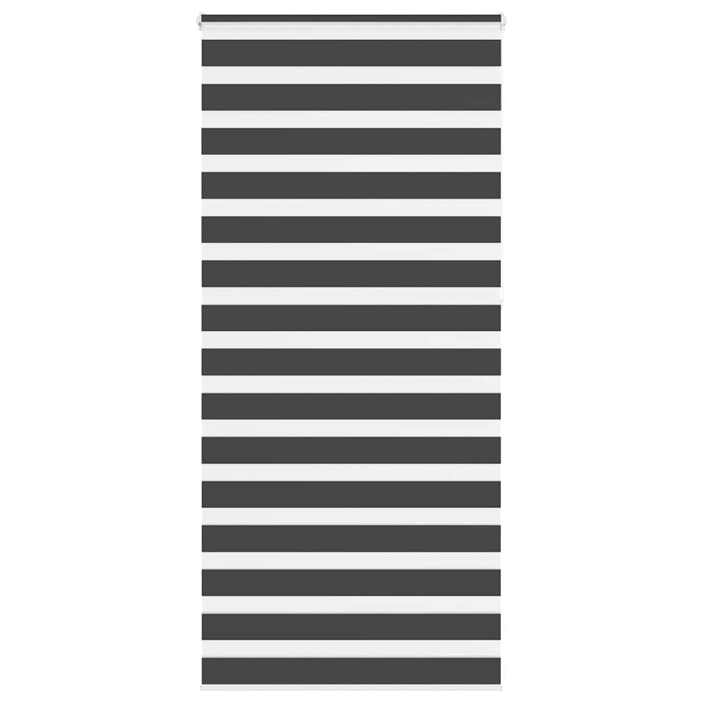VidaXL store enrouleur zèbre 115x230 cm largeur de tissu 110,9 cm noir