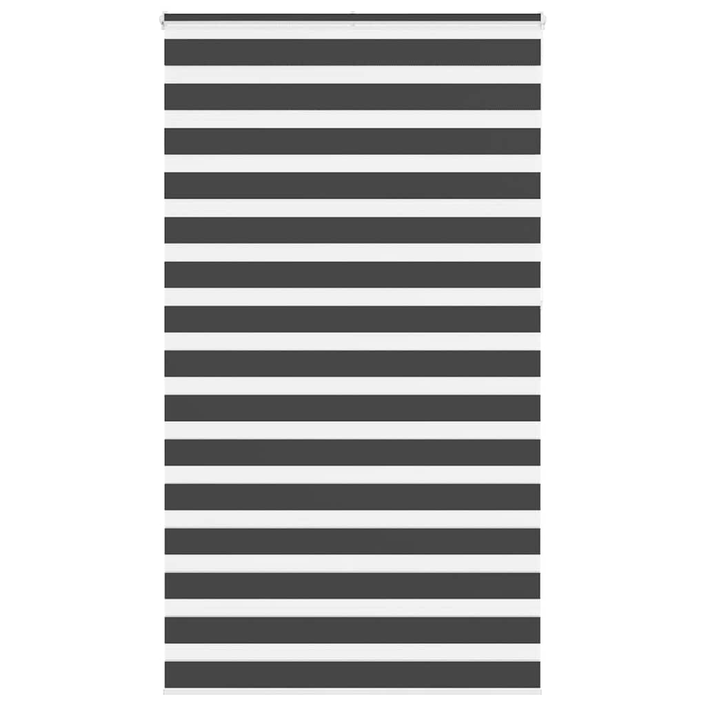 VidaXL store enrouleur zèbre 125x230 cm largeur de tissu 120,9 cm noir
