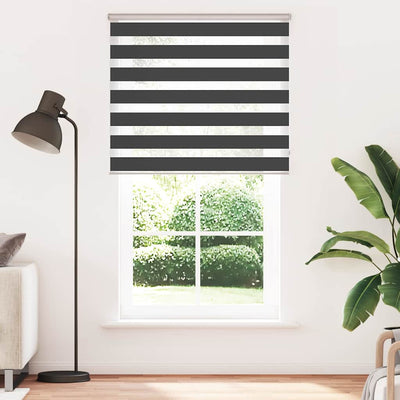 VidaXL store enrouleur zèbre 135x230 cm largeur de tissu 130,9 cm noir