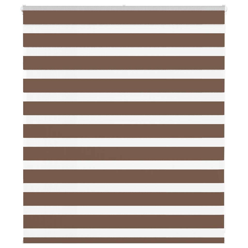 Vidaxl Zebra Rouleau aveugle 125x100 cm Largeur de tissu 120,9 cm Brun polyester