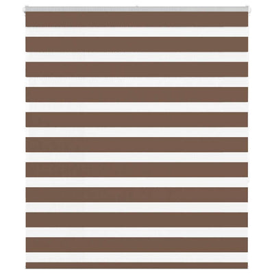 Vidaxl Zebra Rouleau aveugle 125x150 cm Largeur de tissu 120,9 cm Brun polyester