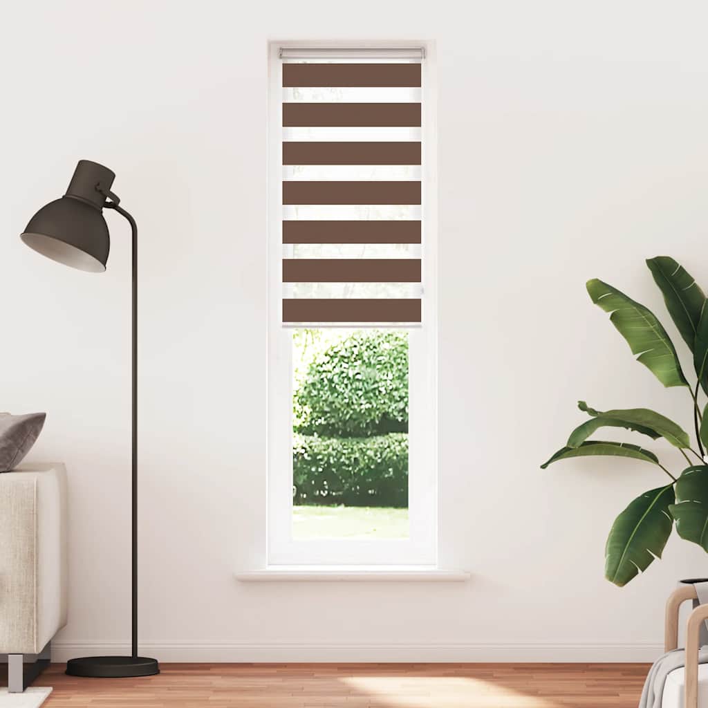 Vidaxl Zebra Rouleau aveugle 60x200 cm Largeur de poussière 55,9 cm Brun polyester