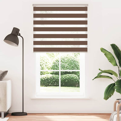 Vidaxl Zebra Rouleau aveugle 135x200 cm Largeur de poussière 130,9 cm Brun polyester