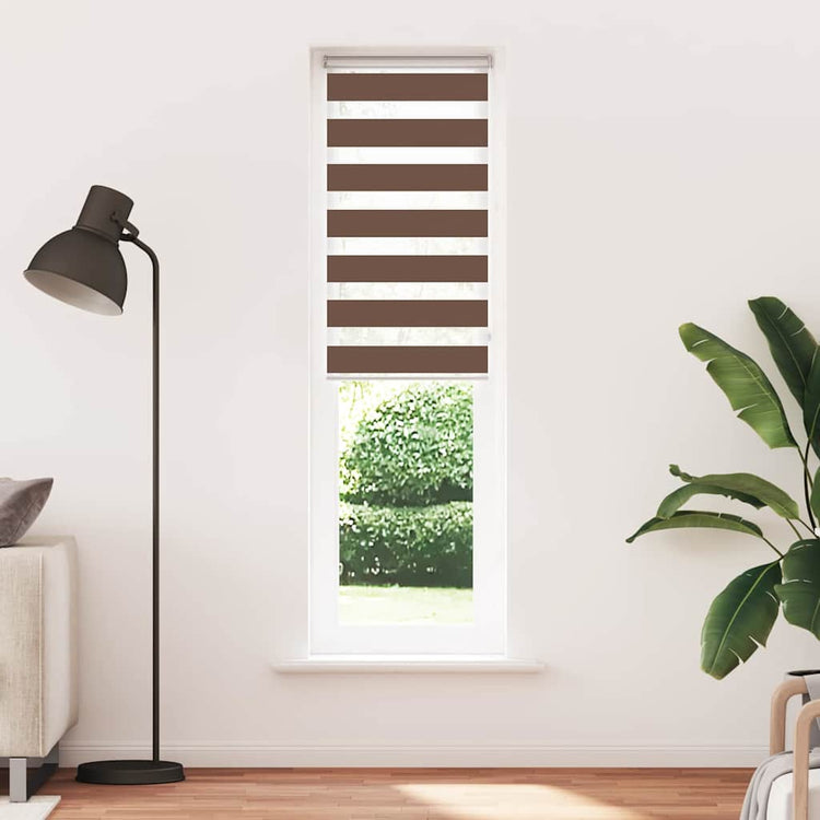 Vidaxl Zebra Rouleau aveugle 60x230 cm Largeur de poussière 55,9 cm Brun polyester