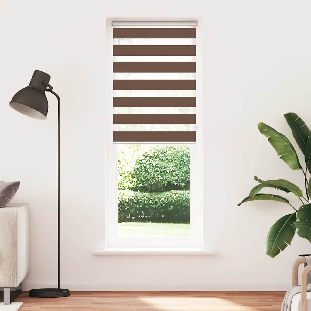 Vidaxl Zebra Rouleau aveugle 85x230 cm Largeur de tissu 80,9 cm Brun polyester
