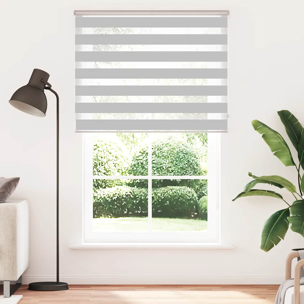 Vidaxl Zebra Rouleau aveugle 145x200 cm Largeur de poussière 140,9 cm Gris clair