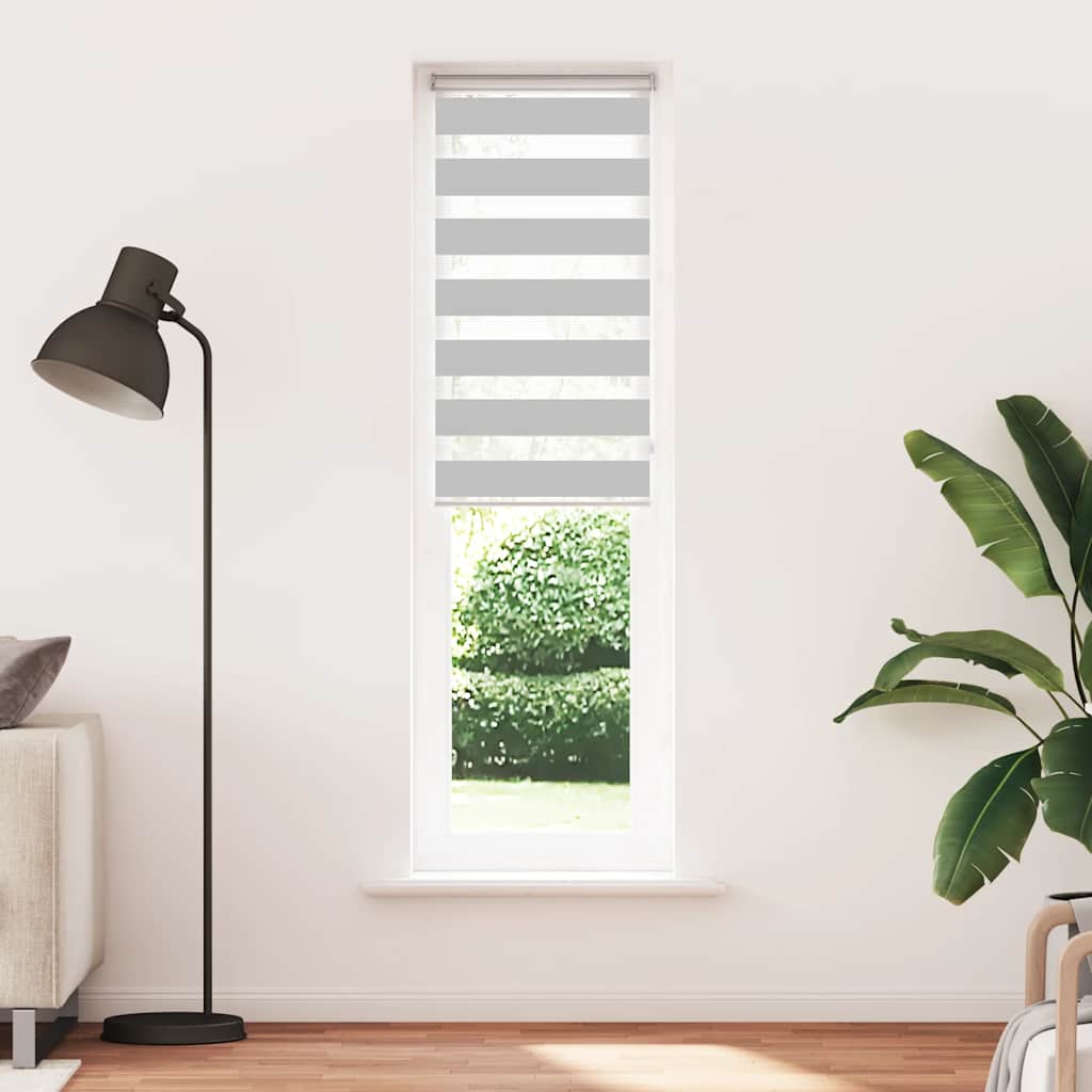 VidaXL store enrouleur zèbre 55x230 cm largeur de tissu 50,9 cm gris clair