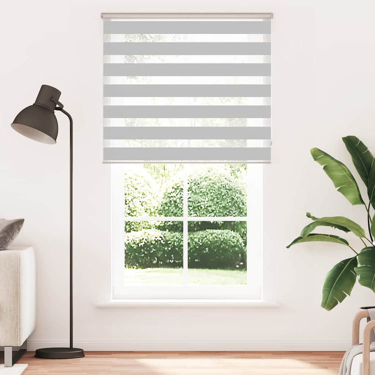 Vidaxl Zebra Rouleau aveugle 130x230 cm Largeur de tissu 125,9 cm Gris clair