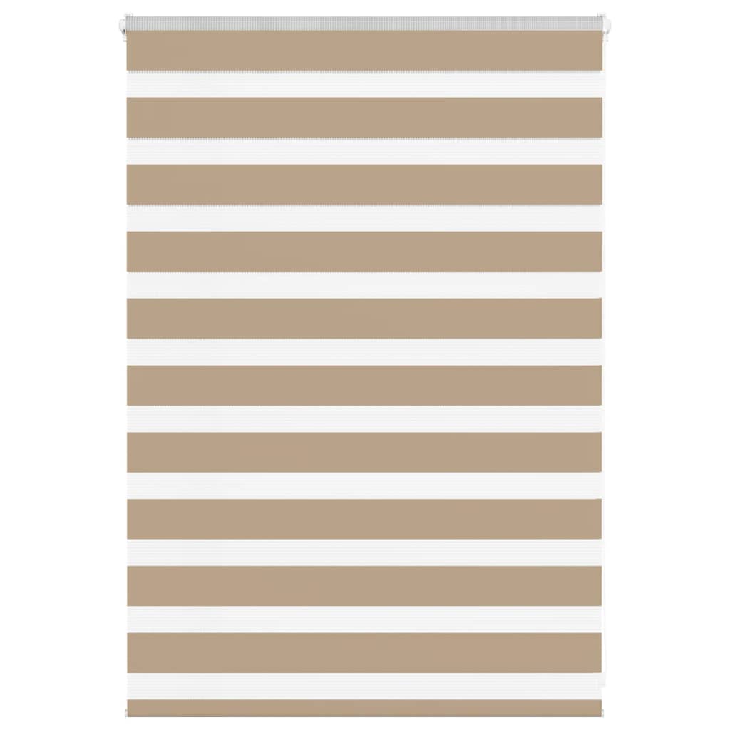 VidaXL store zèbre 115x100 cm largeur de tissu 110,9 cm polyester marron sable