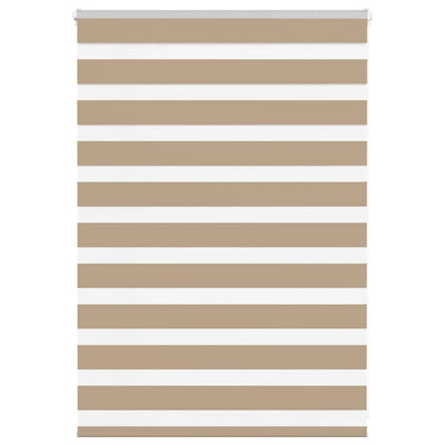 VidaXL store zèbre 115x100 cm largeur de tissu 110,9 cm polyester marron sable