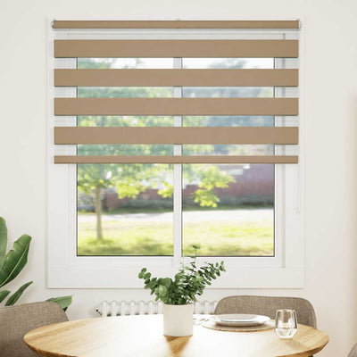 VidaXL store zèbre 120x100 cm largeur de tissu 115,9 cm polyester marron sable
