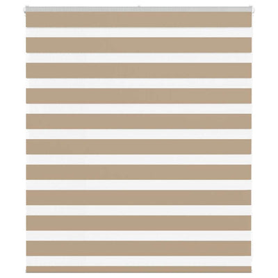 VidaXL store zèbre 125x100 cm largeur de tissu 120,9 cm polyester marron sable