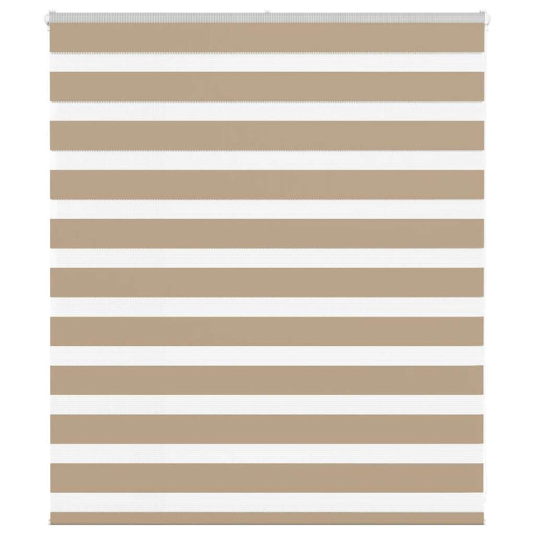 VidaXL store zèbre 125x100 cm largeur de tissu 120,9 cm polyester marron sable
