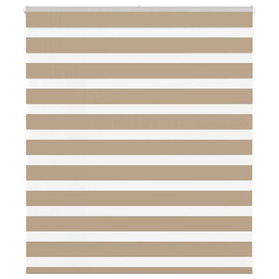 VidaXL store zèbre 130x100 cm largeur de tissu 125,9 cm polyester marron sable