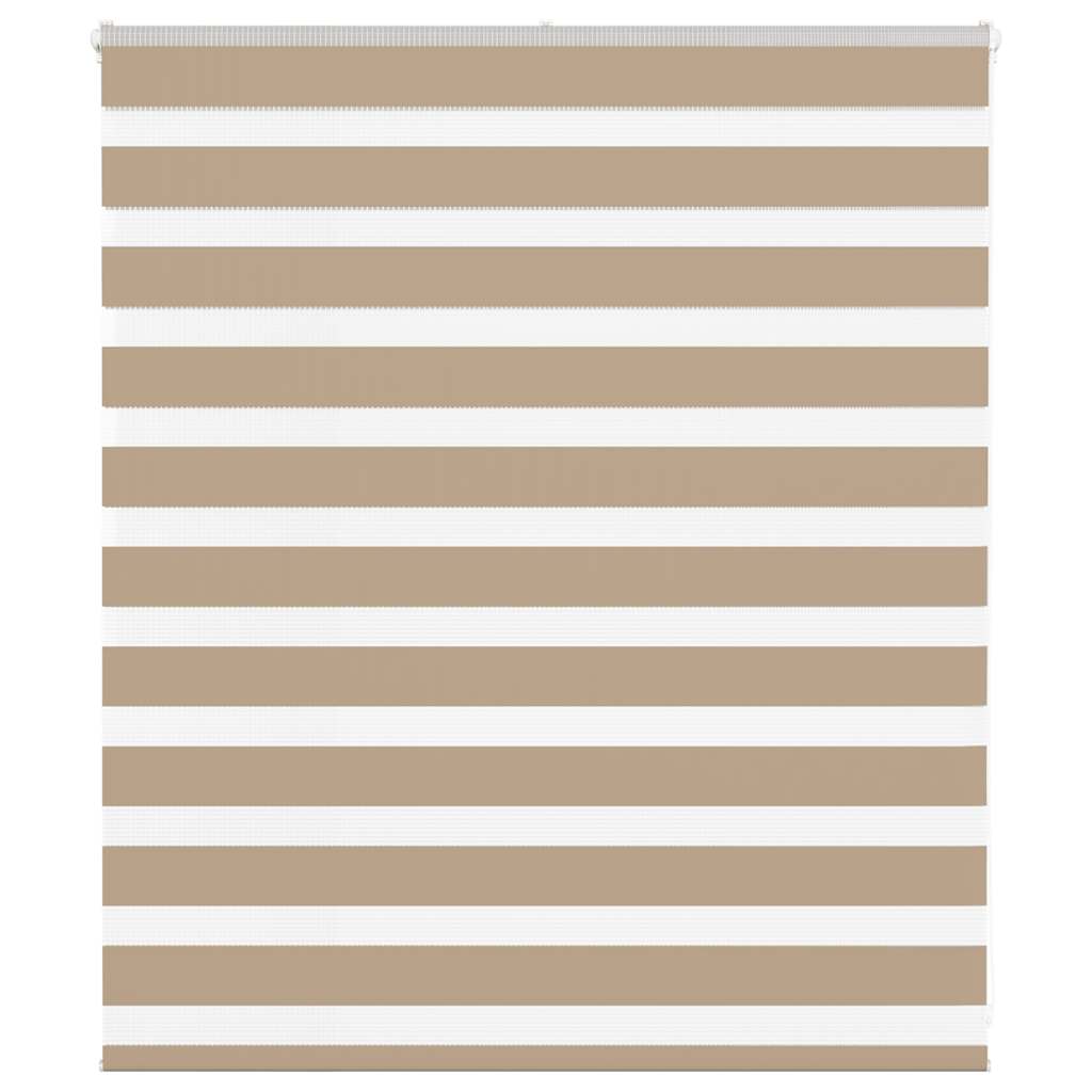 VidaXL store zèbre 135x100 cm largeur de tissu 130,9 cm polyester marron sable