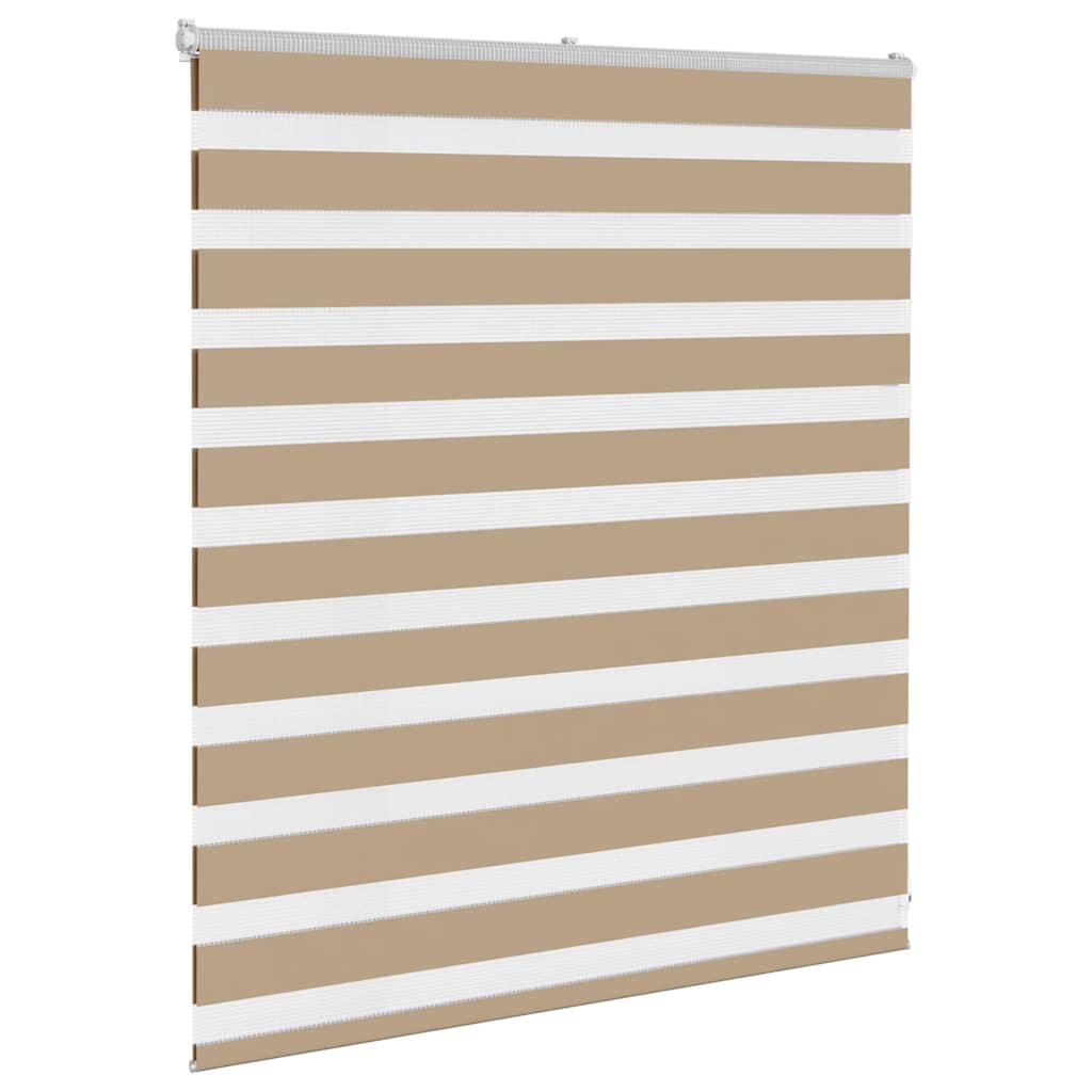 VidaXL store zèbre 135x100 cm largeur de tissu 130,9 cm polyester marron sable
