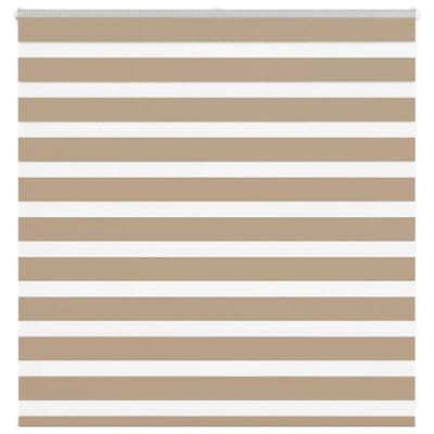VidaXL store zèbre 140x100 cm largeur de tissu 135,9 cm polyester marron sable