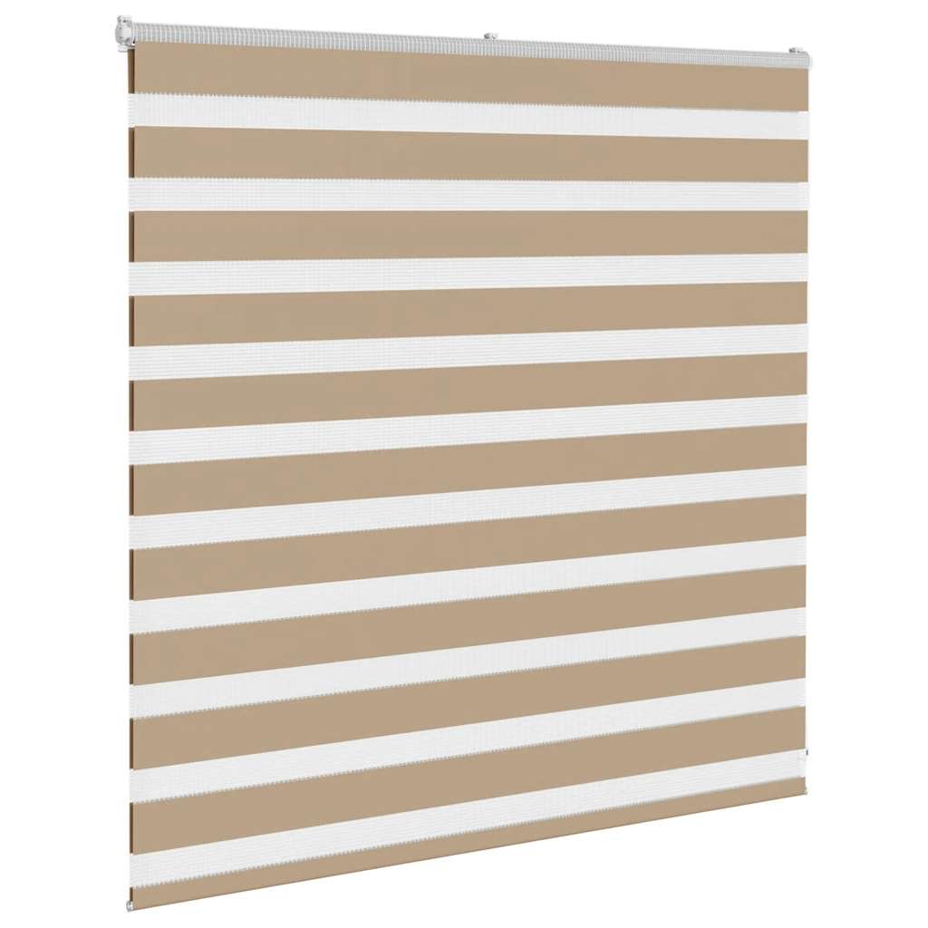 VidaXL store zèbre 140x100 cm largeur de tissu 135,9 cm polyester marron sable