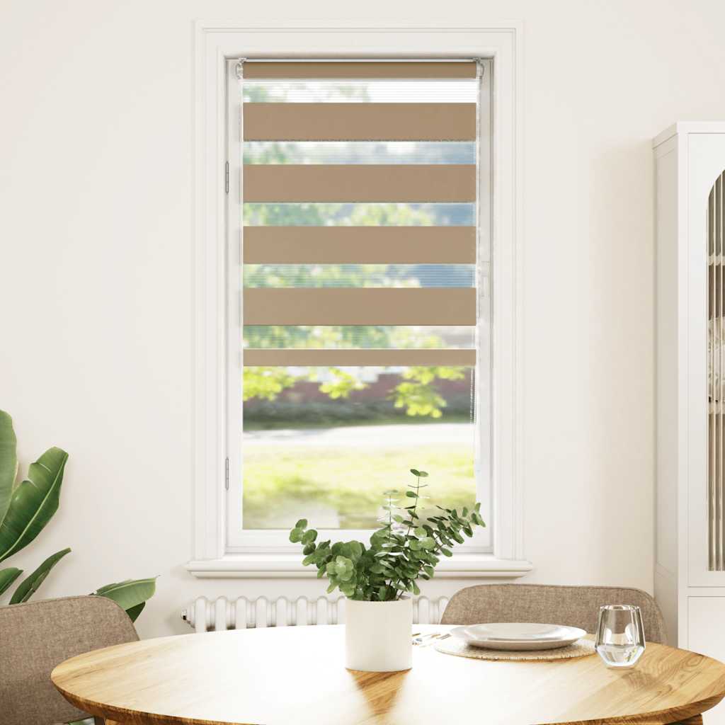 Vidaxl Zebra Blind 60x150 cm Largeur de poussière 55,9 cm Brown de sable en polyester