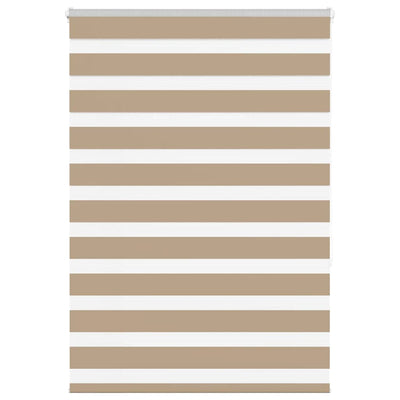VidaXL store zébré 100x150 cm largeur de tissu 95,9 cm polyester marron sable