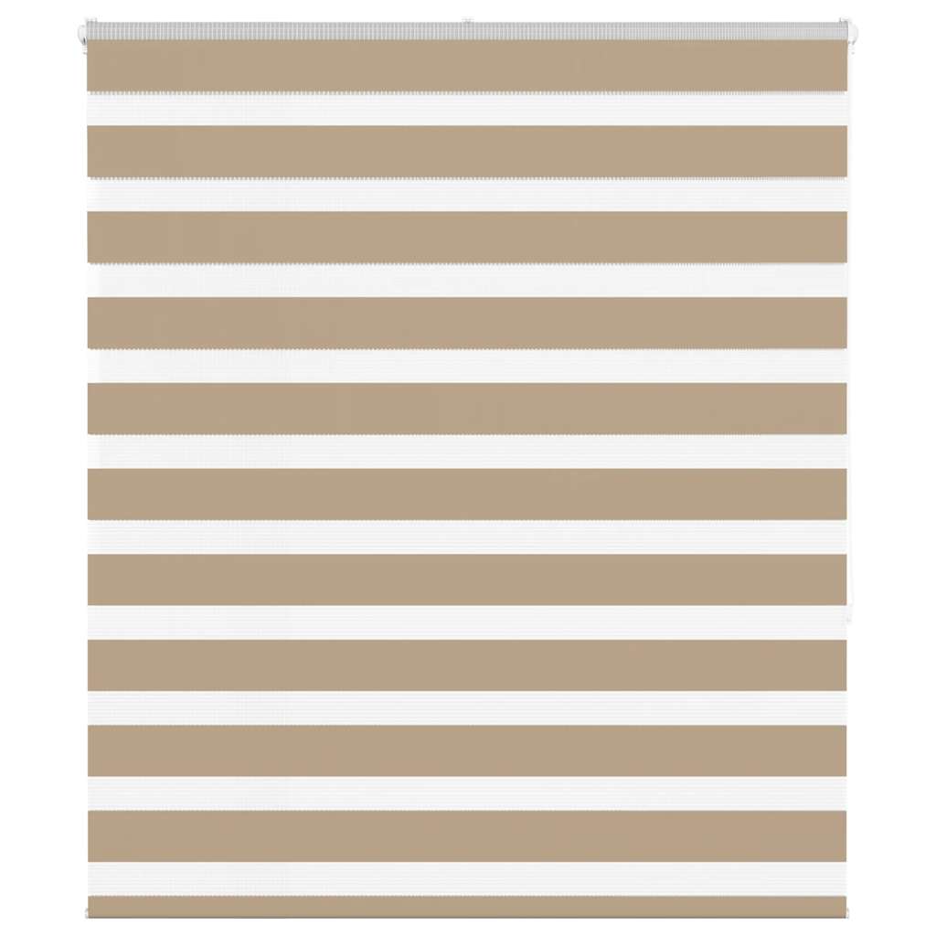VidaXL store zèbre 125x150 cm largeur de tissu 120,9 cm polyester marron sable