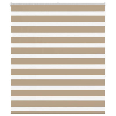 VidaXL store zèbre 125x150 cm largeur de tissu 120,9 cm polyester marron sable