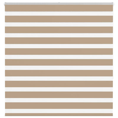 VidaXL store zèbre 140x150 cm largeur de tissu 135,9 cm polyester marron sable