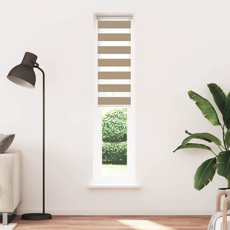 Vidaxl Zebra Blind 40x200 cm Largeur de poussière 35,9 cm Brown de sable en polyester