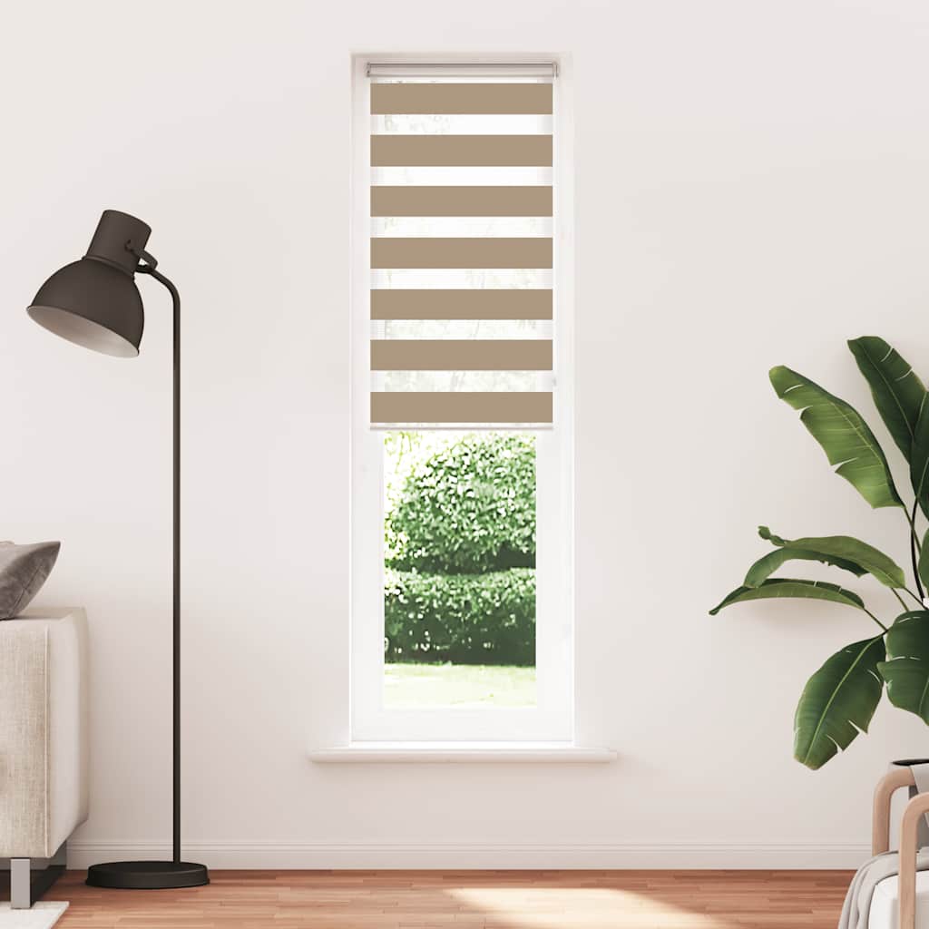 Vidaxl Zebra aveugle 65x200 cm Largeur de poussière 60,9 cm Brown de sable en polyester