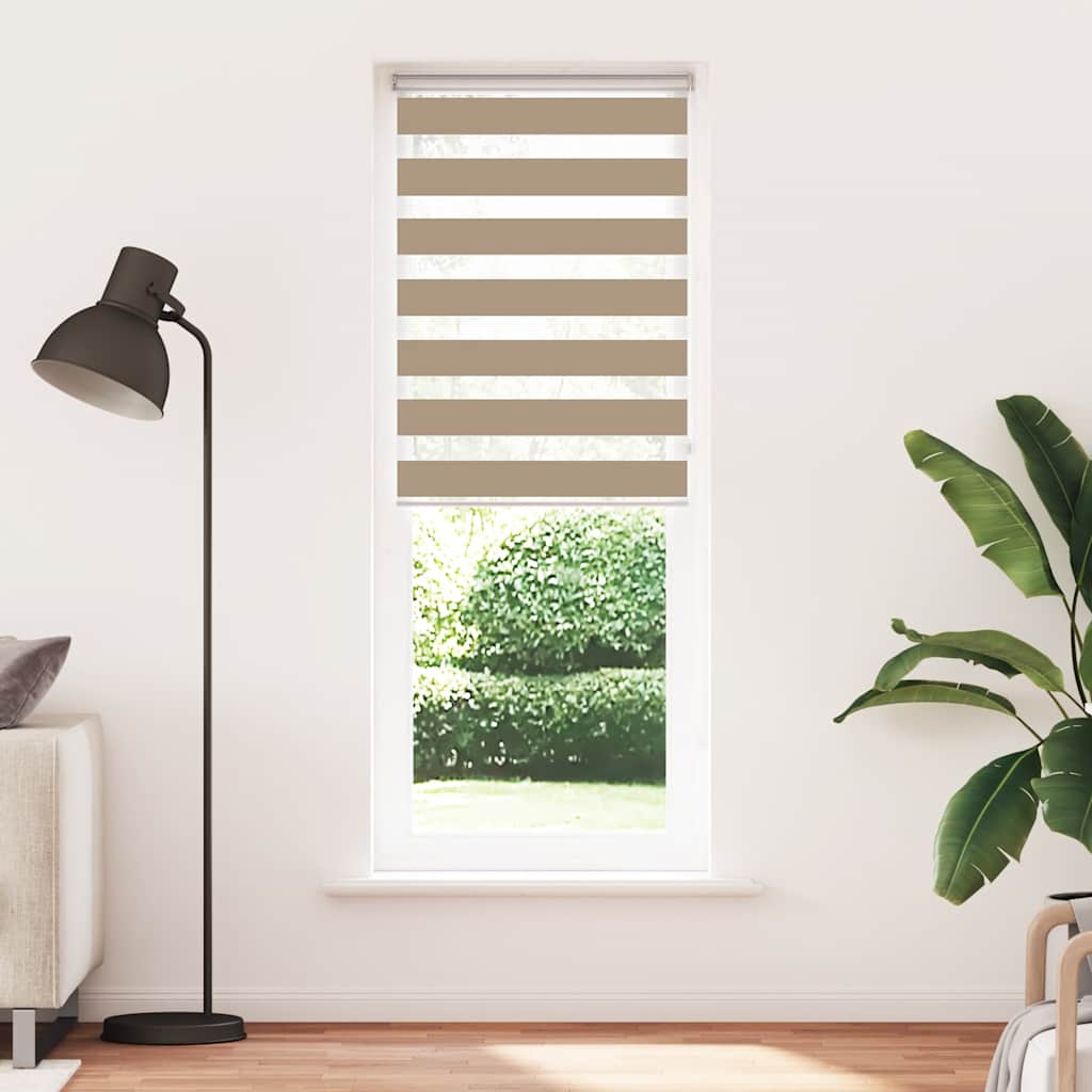 VidaXL store zèbre 75x200 cm largeur de tissu 70,9 cm polyester marron sable