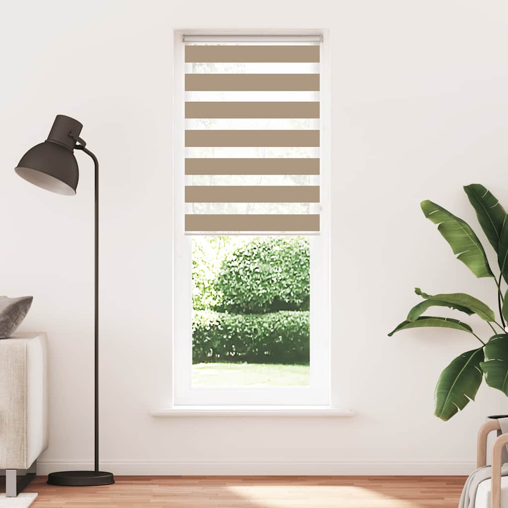 VidaXL store zèbre 90x200 cm largeur de tissu 85,9 cm polyester marron sable