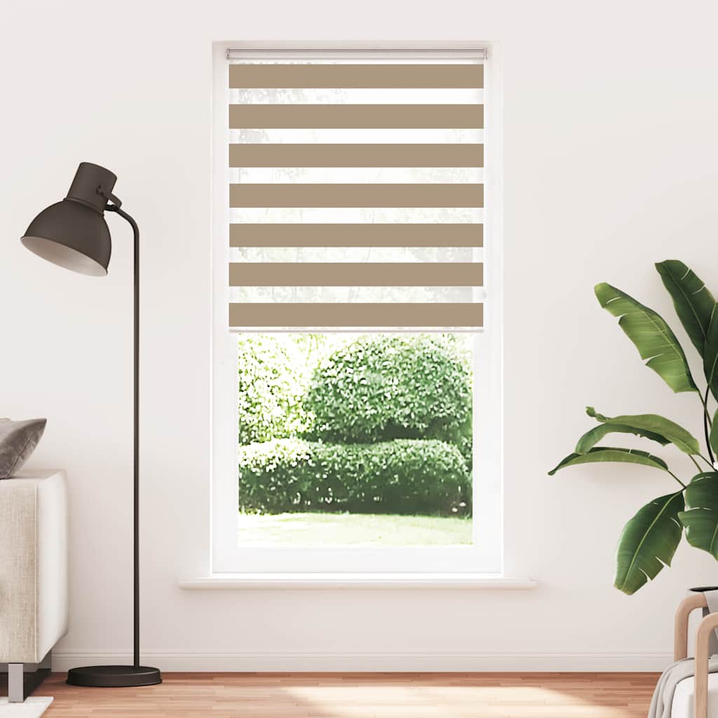 VidaXL store zèbre 100x200 cm largeur de tissu 95,9 cm polyester marron sable
