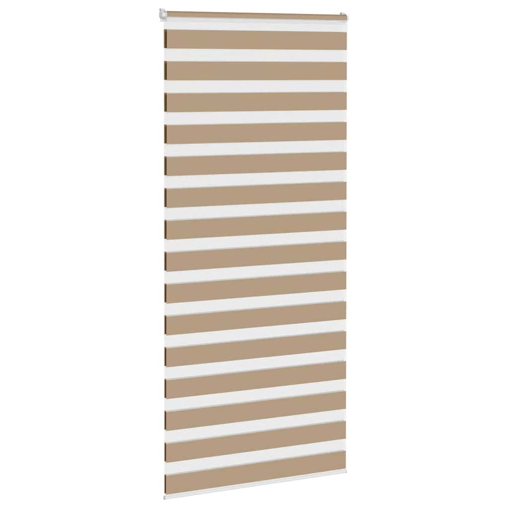VidaXL store zèbre 100x200 cm largeur de tissu 95,9 cm polyester marron sable