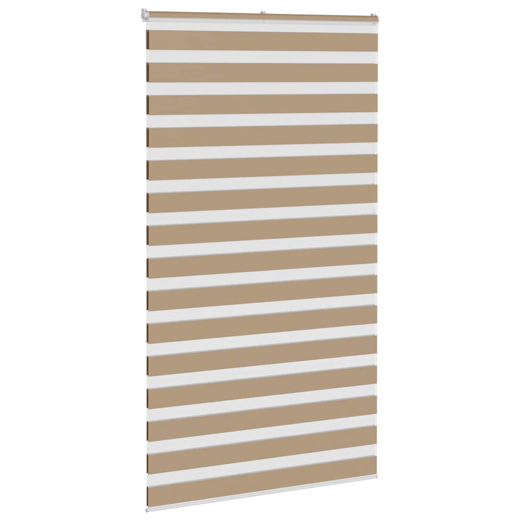VidaXL store zèbre 125x200 cm largeur de tissu 120,9 cm polyester marron sable