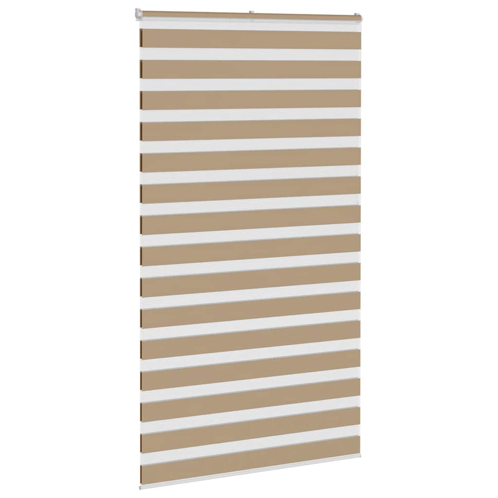 VidaXL store zèbre 135x200 cm largeur de tissu 130,9 cm polyester marron sable