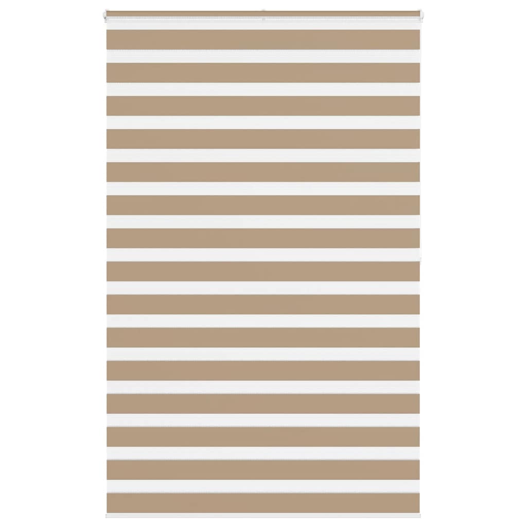 VidaXL store zèbre 140x200 cm largeur de tissu 135,9 cm polyester marron sable
