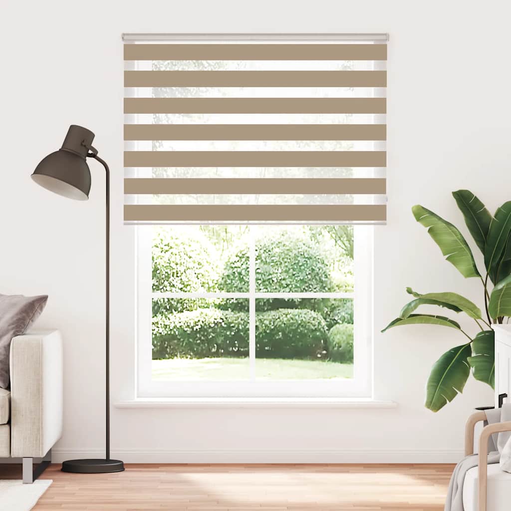 VidaXL store zèbre 155x200 cm largeur de tissu 150,9 cm polyester marron sable