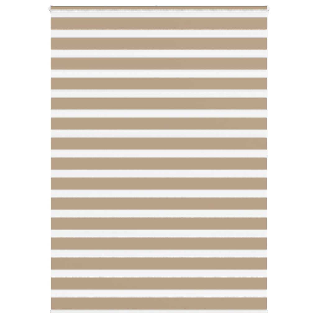 VidaXL store zèbre 160x200 cm largeur de tissu 155,9 cm polyester marron sable