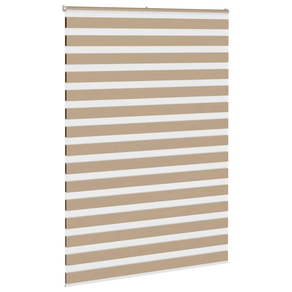 VidaXL store zèbre 160x200 cm largeur de tissu 155,9 cm polyester marron sable