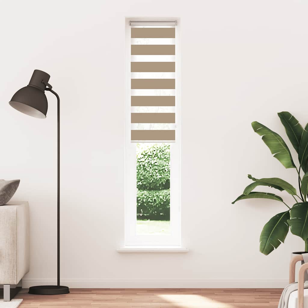 Vidaxl Zebra Blind 40x230 cm Largeur de poussière 35,9 cm Brown de sable en polyester