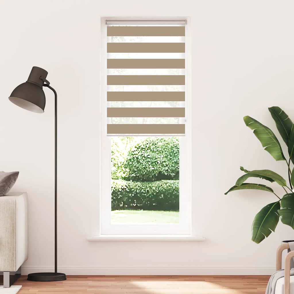 VidaXL store zèbre 90x230 cm largeur de tissu 85,9 cm polyester marron sable