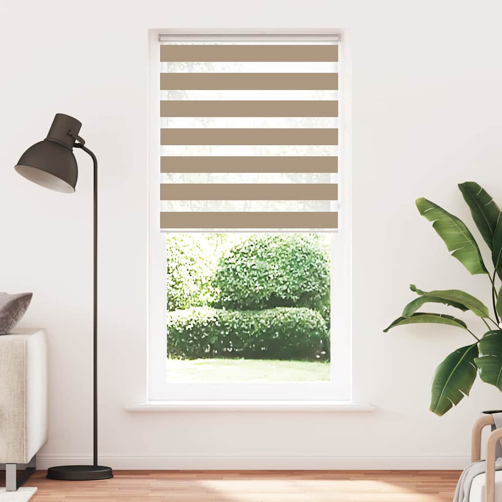 VidaXL store zèbre 115x230 cm largeur de tissu 110,9 cm polyester marron sable