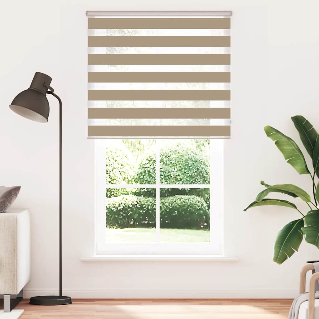 Vidaxxl store zèbre 135x230 cm largeur de tissu 130,9 cm polyester marron sable
