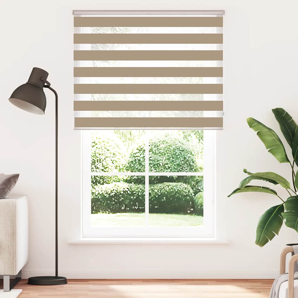 Vidaxl Zebra Blind 145x230 cm Largeur de poussière 140,9 cm Brown de sable en polyester
