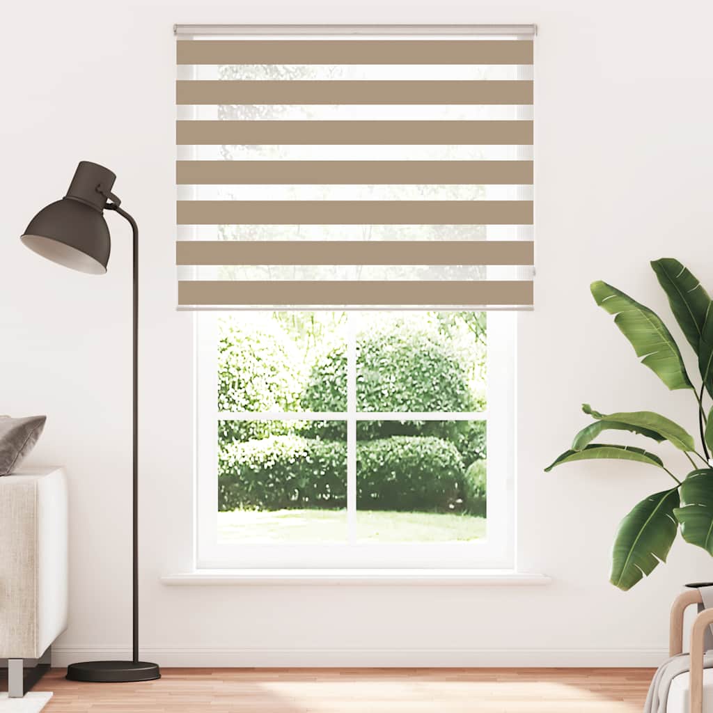 VidaXL store zébré 150x230 cm largeur de tissu 145,9 cm polyester marron sable
