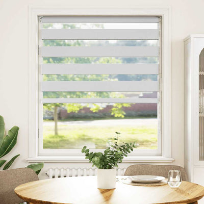 VidaXL store zèbre 100x100 cm largeur de tissu 95,9 cm polyester blanc